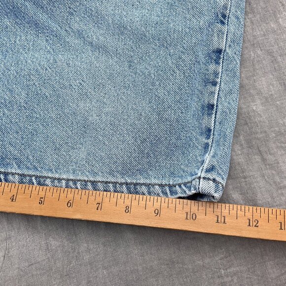 Levis 550 Shorts Men 38 Blue Fade Relaxed Fit Cotton Black Bat Wing Orange Tab - Picture 7 of 11